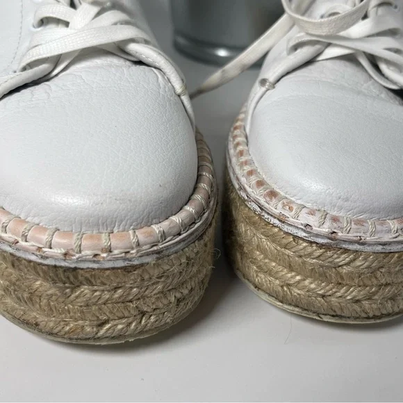 Rag & Bone Kent Platform Leather & Jute Espadrille Sneakers White 38 Classic‎ - Picture 9 of 12